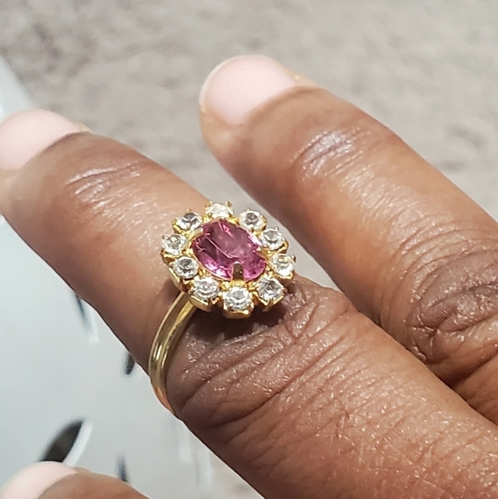 🌴Gold Tone Adjustable Rings for Women Gift Luxury Sparkling Pave Ring.